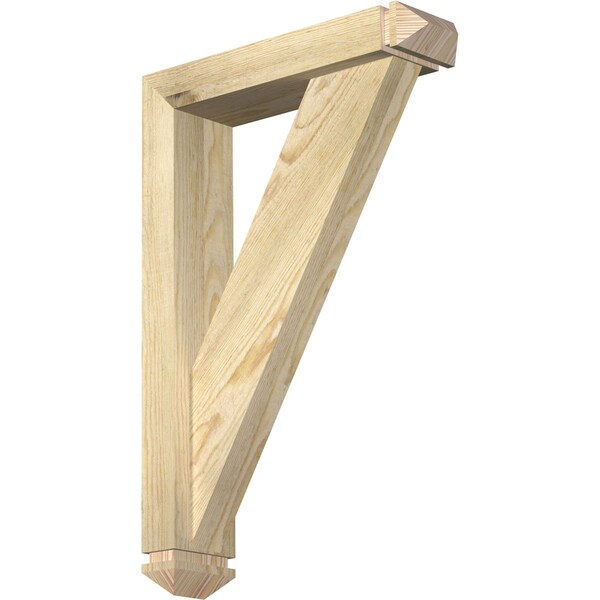 Ekena Millwork Traditional Arts and Crafts Rough Sawn Bracket w/ Offset Brace, Douglas Fir, 4"W x 16"D x 24"H BKT0402X16X24TRA03RDF - main